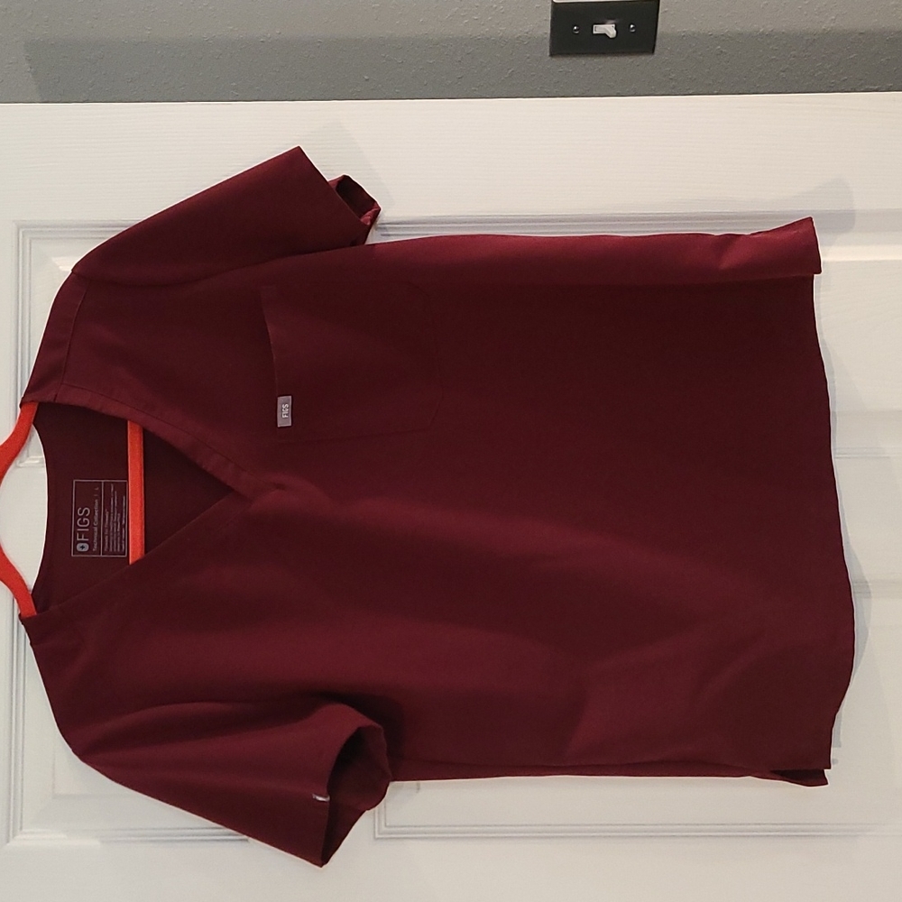 Figs L Burgundy Catarina Top